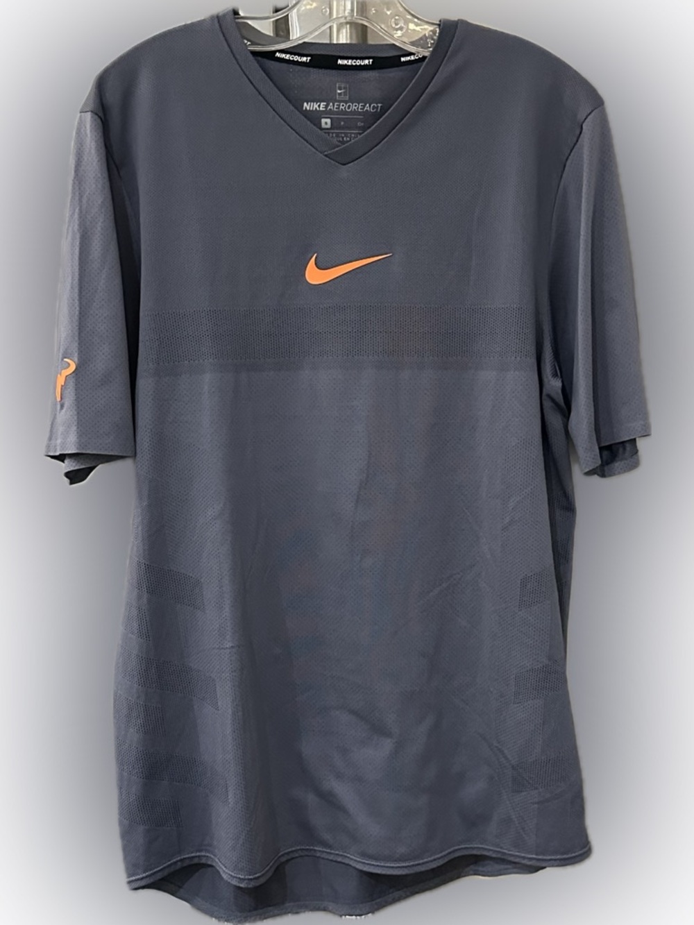 NikeCourt AeroReact Rafael Nadal "Rafa" Tennis Top Gunsmoke/Orange - Picture 7 of 12